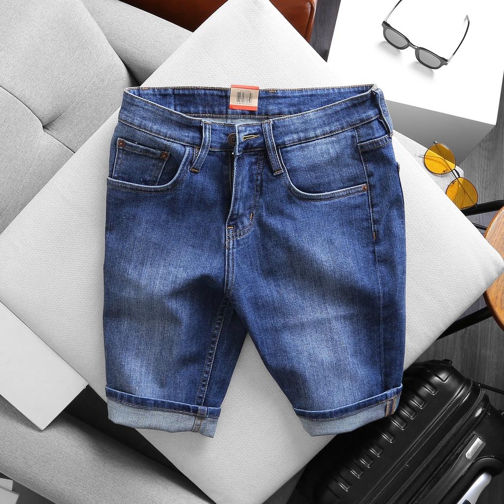 Quần Đùi Bò Short Jean Nam Wash Phom Xuông THOITRANG24H Bền Màu Không Bị Ra Màu Khi Giặt Tẩy