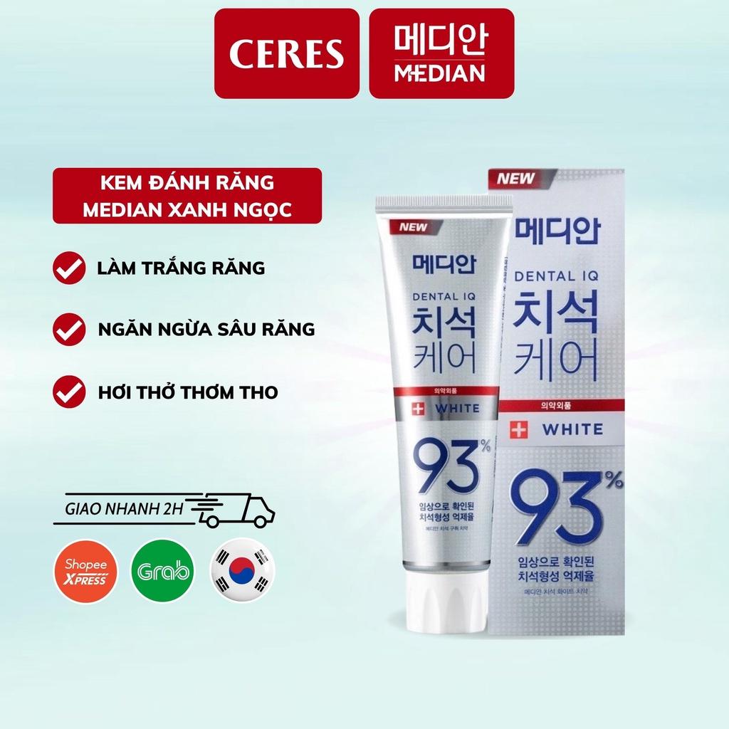 Kem Đánh Răng Hàn Quốc Trắng Răng Median Dental Hương Trà Xanh IQ 93% Breath Care 120g - Trắng