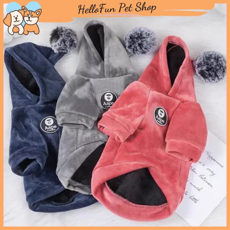 Áo Hoodie nhung cao cấp cho thú cưng - Áo cho chó mèo mùa đông