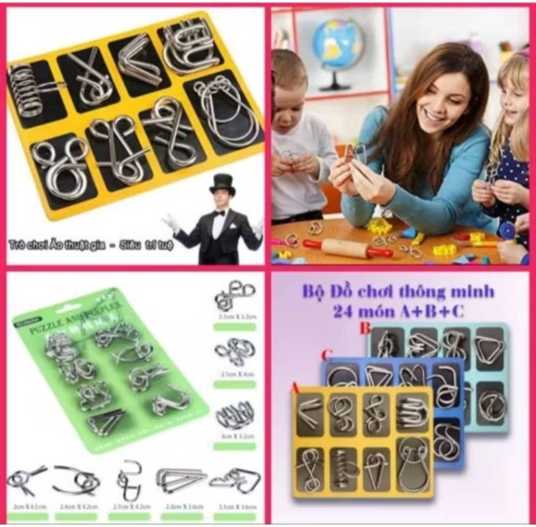 BỘ 3 HỘP ĐỒ CHƠI MÓC KHÓA TRÍ TUỆ GIẢI ĐỐ TRÍ THÔNG MINH CHO CÁC BÉ SÁNG TẠO