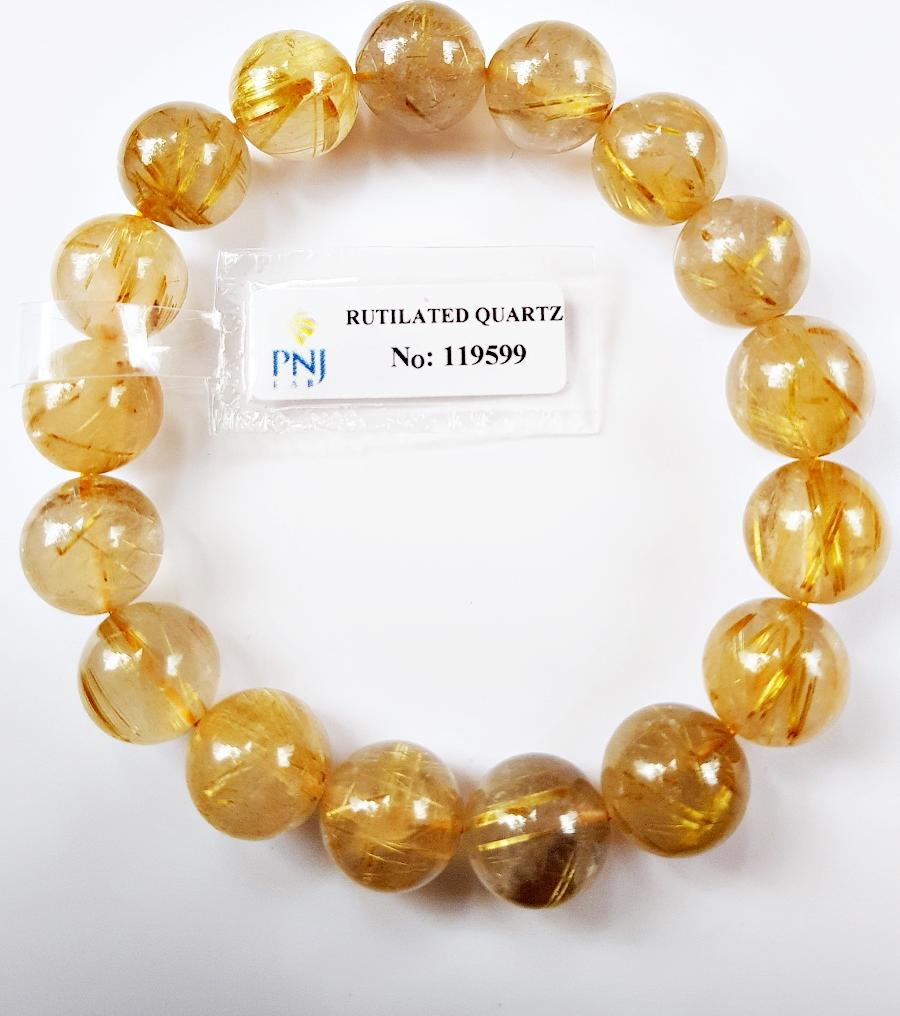 Vòng Thạch Anh Tóc Vàng 11mm