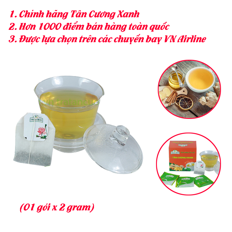 Trà gừng túi lọc Tân Cương Xanh - Làm trà gừng chanh, sả tắc, uống ngon