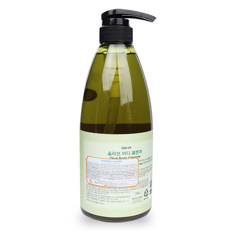 Sữa Tắm Dưỡng Da Mềm Mịn Tinh Chất Ô Liu Welcos Olive Body Cleanse Hàn Quốc (740ml)