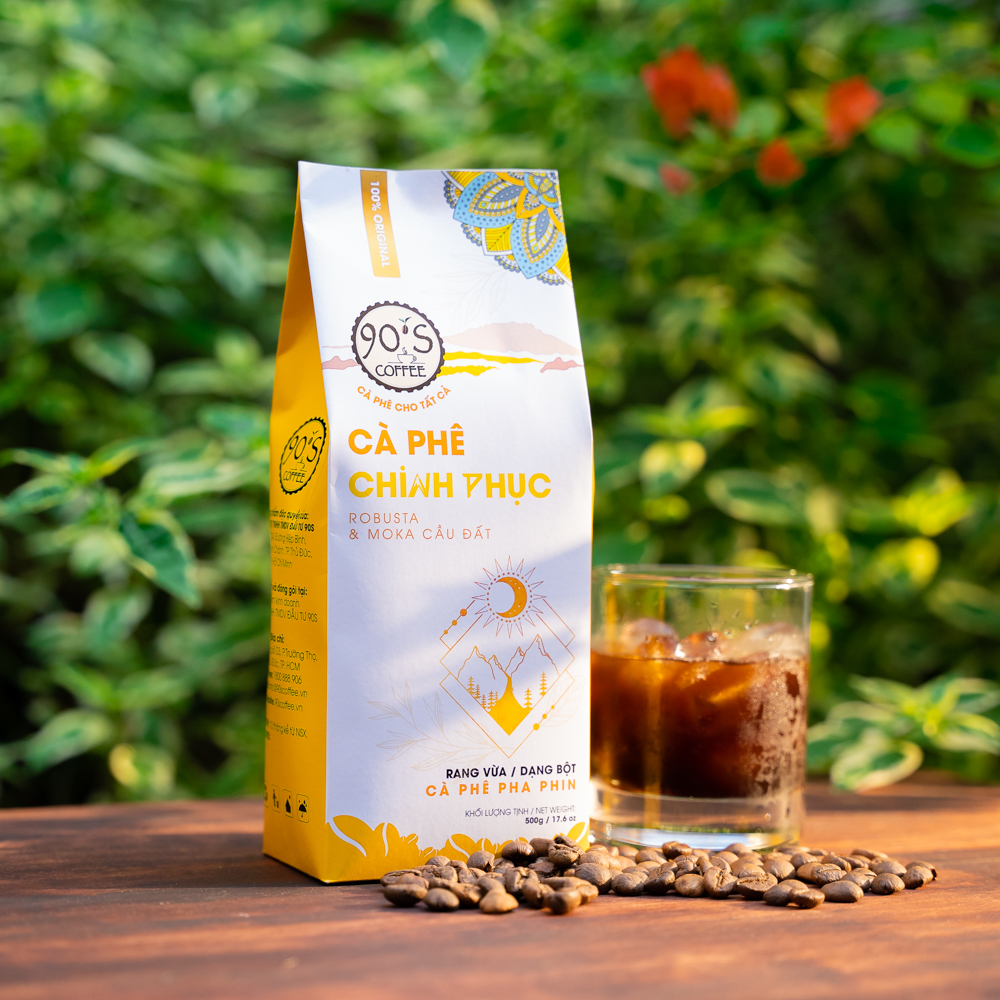 Cà Phê CHINH PHỤC - Rang Xay Nguyên Chất Cao Cấp Pha Phin - Thương hiệu 90S COFFEE - 500gr