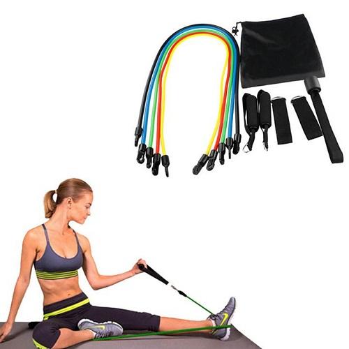 Dây Đàn Hồi Tập Gym Modosa 11 Món Tặng Kèm Túi + Qùa Tặng 2 Món Như Hình+ Dây Cao Su Kháng Lực Cao Cấp Đa Năng Tập Gym - Hàng Chính Hãng