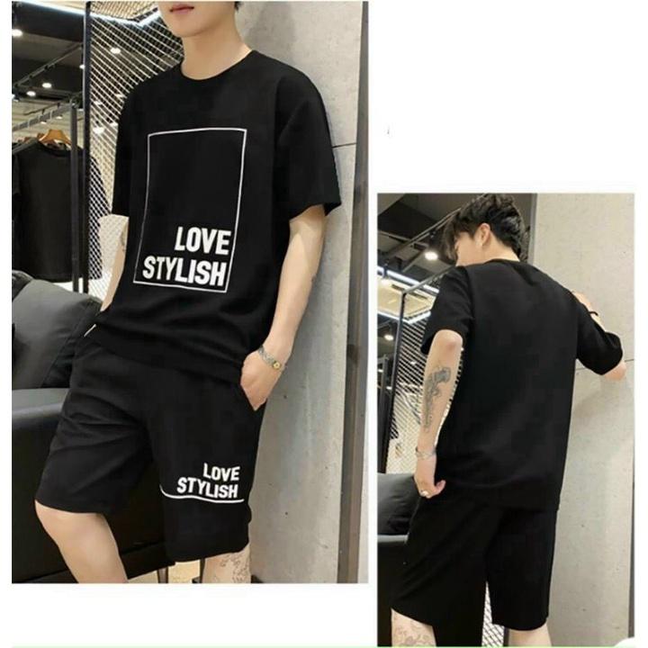 Set đồ nam tay lửng quần đùi co giãn thấm hút mồ hôi cực thoáng mát cá tính thời trang siêu hót của giới trẻ cho mùa hè