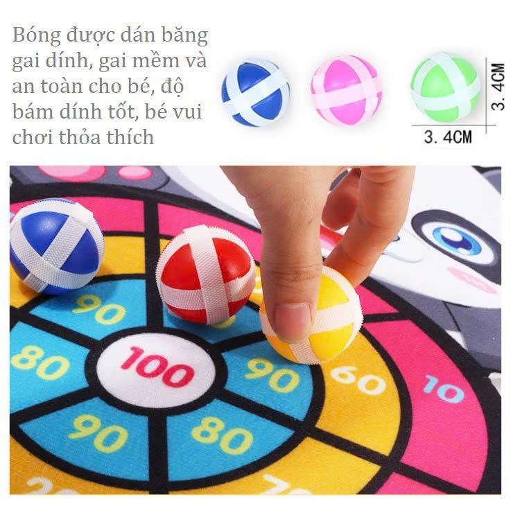 Bộ bảng phóng ném phi bóng dính đồ chơi giáo dục sáng tạo cho trẻ mầm non - Giao Màu Ngẫu Nhiên