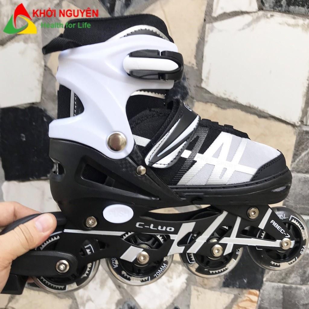 Giày trượt patin trẻ em tặng bảo hộ chính hãng CLUO với bánh cao su sáng led trượt mượt và êm, quà tặng | KHỞI NGUYÊN |