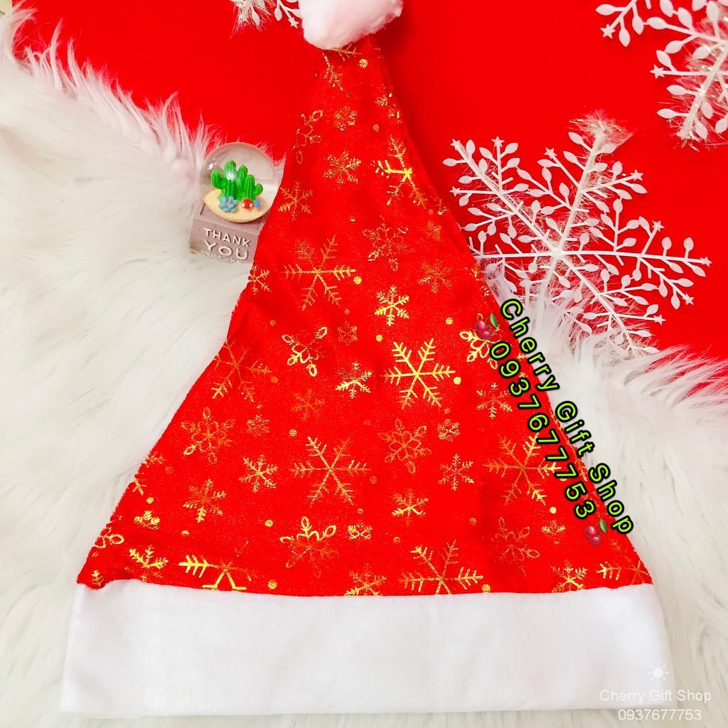 Nón Noel Vải Nhung Hoa Tuyết Kim Tuyến - Ảnh Shop Chụp