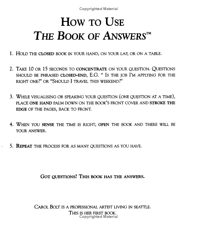 The Book Of Answers