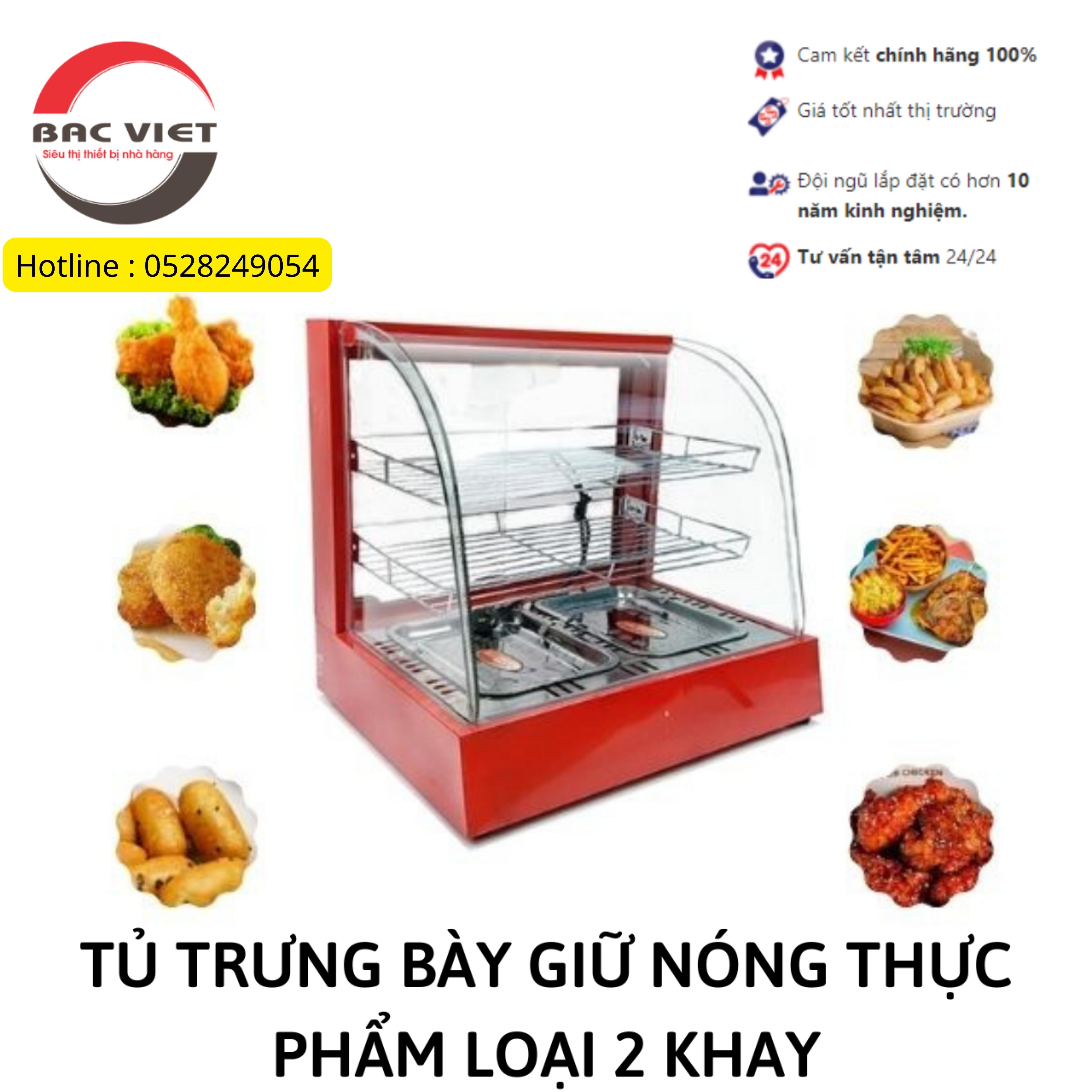 TỦ TRƯNG BÀY GIỮ NÓNG THỰC PHẨM [2 KHAY] HÂM NÓNG BẢO QUẢN THỰC PHẨM