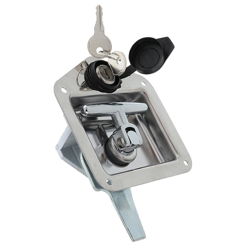 4pcs/pack Car Truck Trailer Camp Stainless Steel Folding T Shape Handle Lock Tool Latch