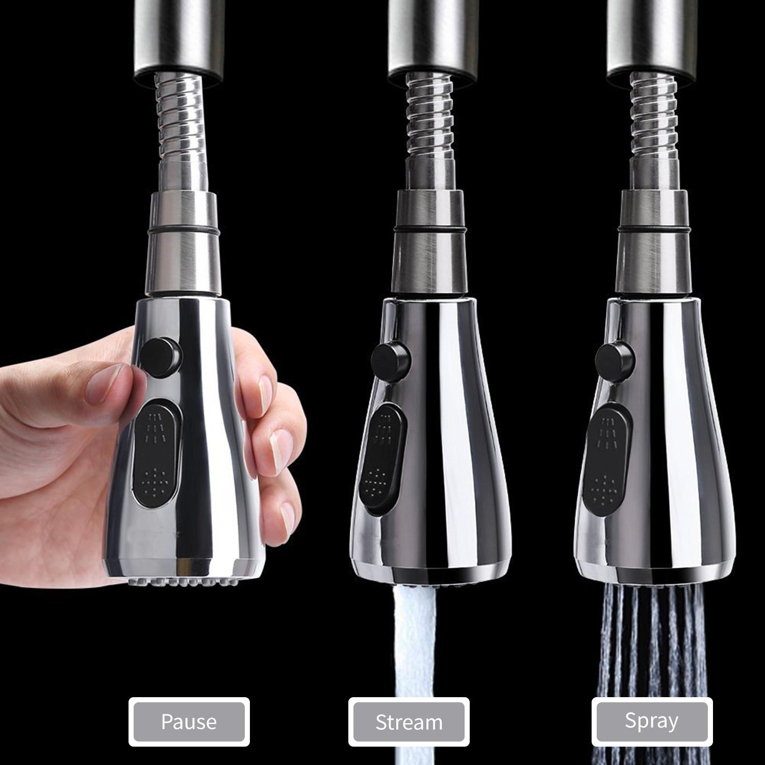 Đầu vòi xịt nước 3 chức năng cho chậu bếp phòng tắm
