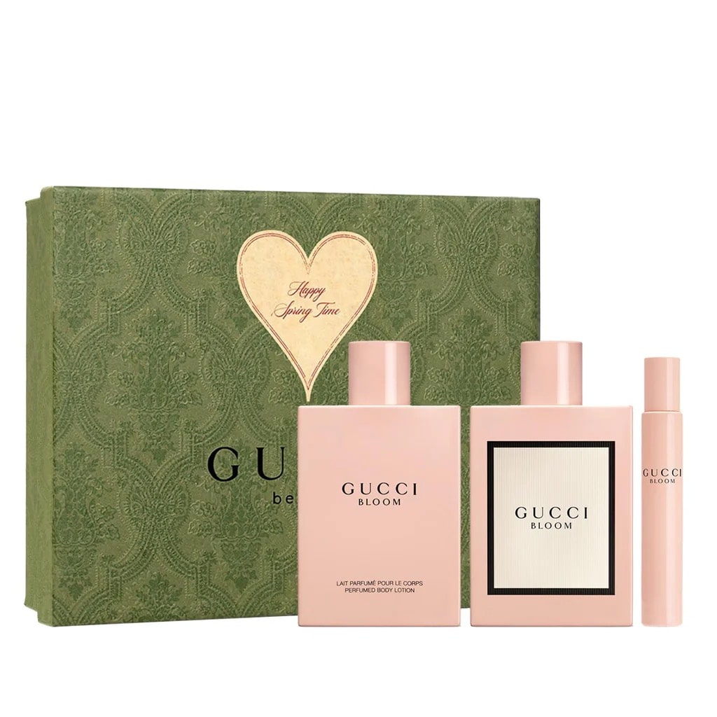 Bộ Nước Hoa Nữ Gucci Bloom EDP Gift Set 3pcs (100ml + mini 10ml + Body Lotion 100ml)
