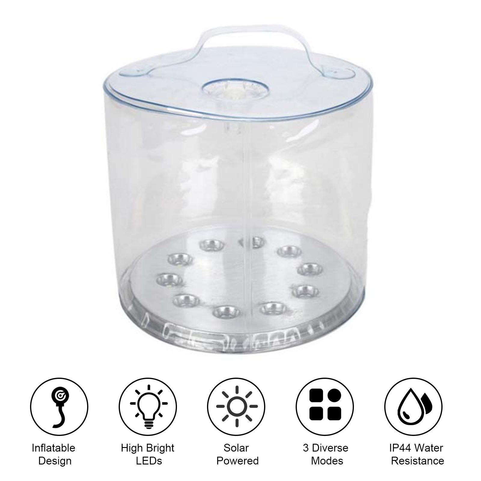 Đèn lồng cắm trại LED chạy bằng năng lượng mặt trời, có thể gập lại, 3 hiệu ứng ánh sáng