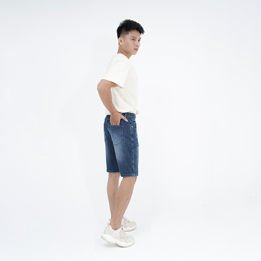Quần Short Jeans Nam Cao Cấp HUNTER X-RAYS Form Slimfit Thun Màu Xanh S68