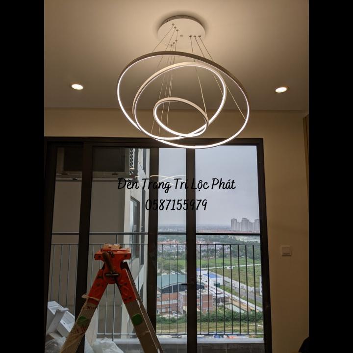 Đèn thả, đèn thả trần 3 vòng led cao cấp trang trí phòng khách, phòng ngủ, bàn ăn hiện đại sang trọng