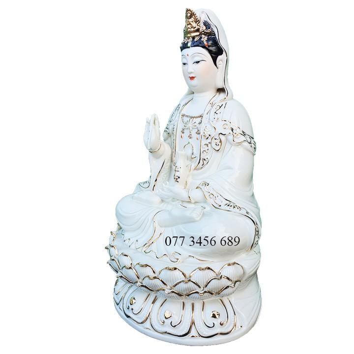 Tượng Quan Âm sứ cao 31cm