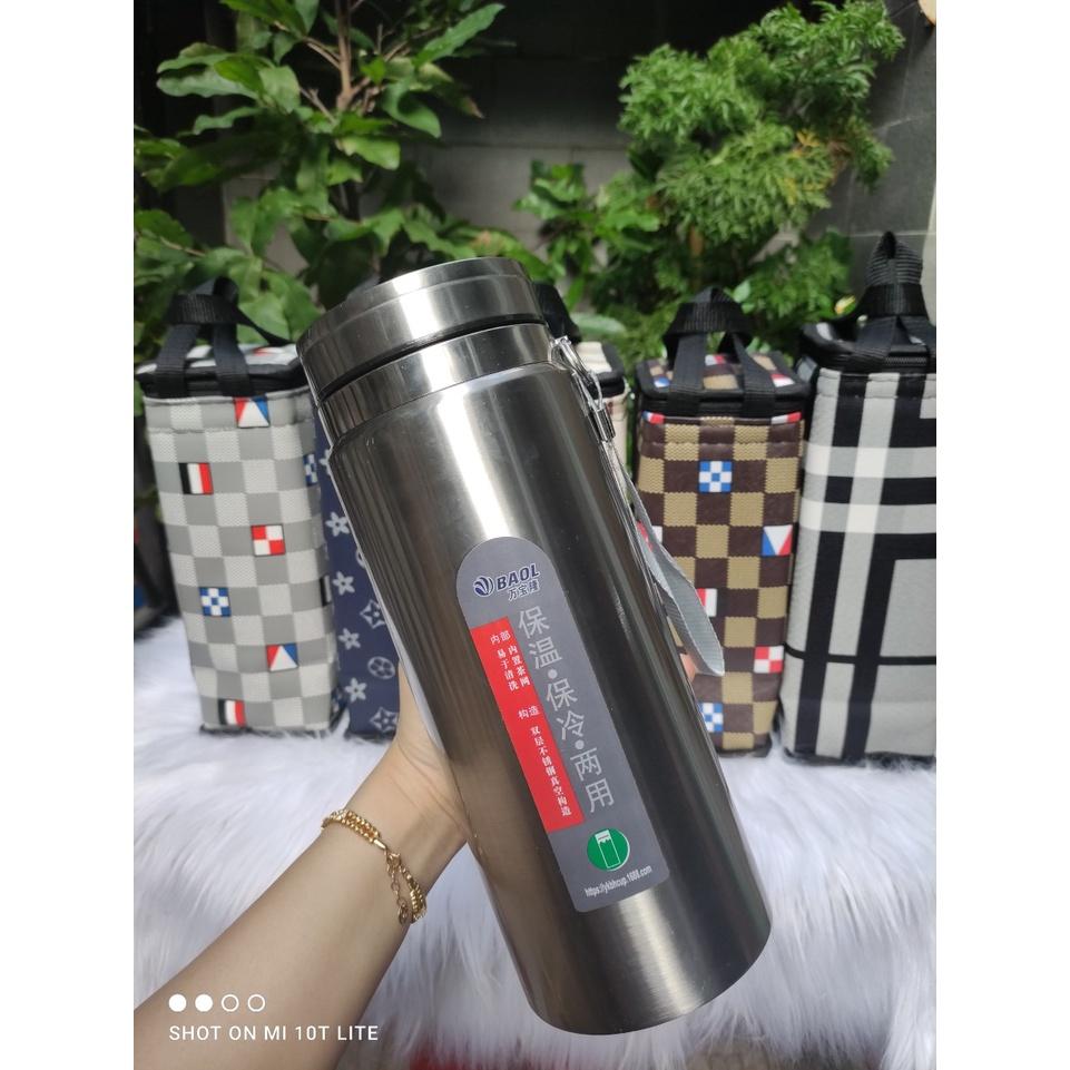 Combo bình giữ nhiệt BAOL 1500ml+túi Da Hàn Quốc - giữ nhiệt trên 8 tiếng