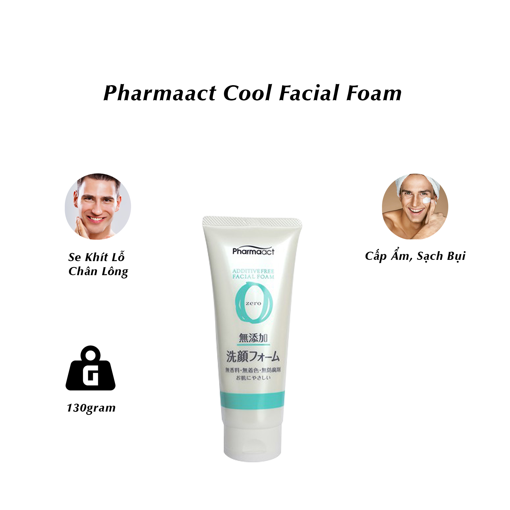 [NHẬT BẢN] Sữa Rửa Mặt Kumano Pharmaact Cool Facial Foam - Dành Cho Nam (130g)