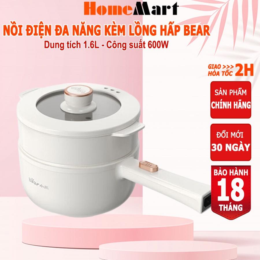 Nồi điện mini đa năng Bear 1.6L (kèm khay hấp) nồi lẩu điện mini, Anh Lam Store - Hàng chính hãng