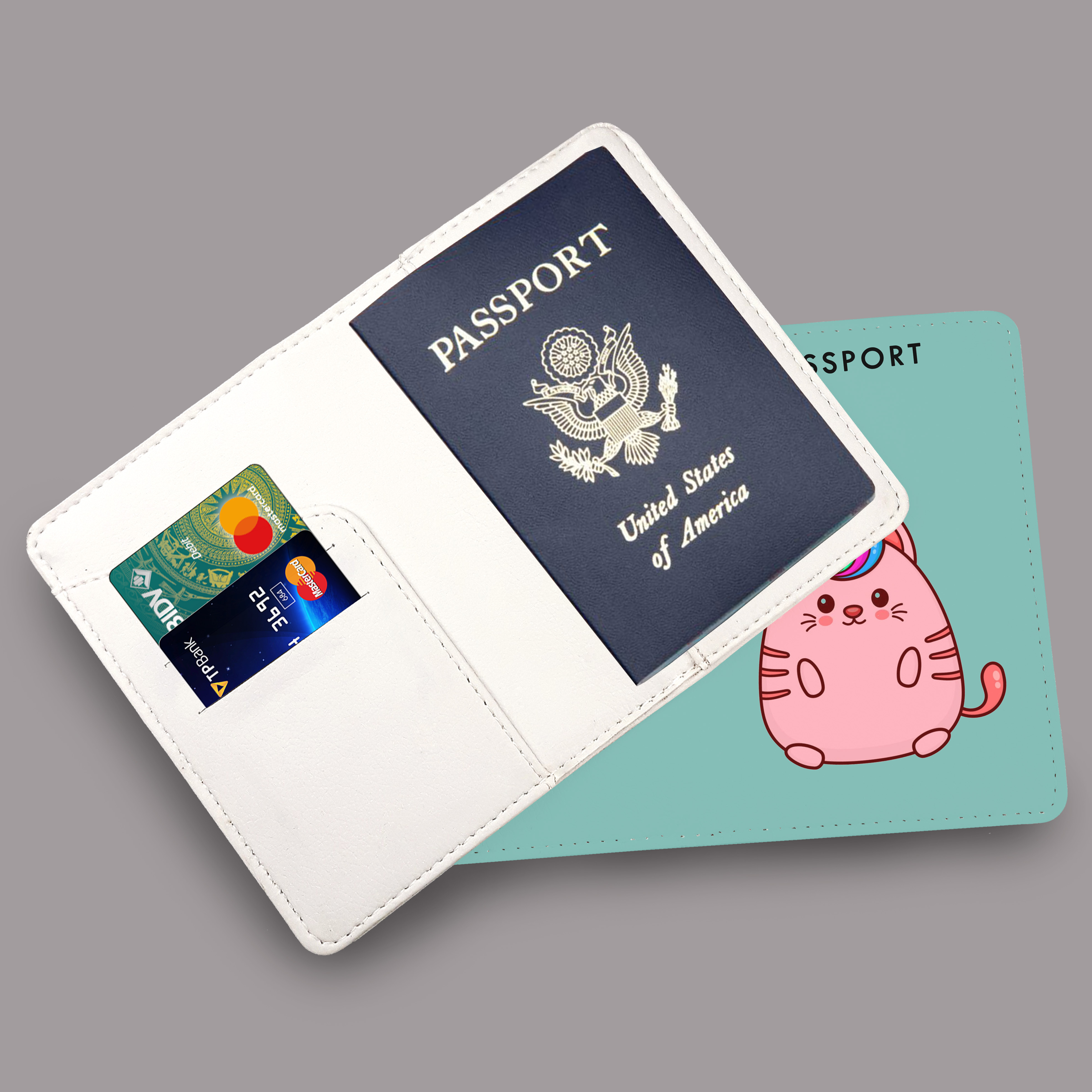 Bao Da Hộ Chiếu MÈO UNICORN - Ví Đựng Passport Du Lịch Cute - PPT115