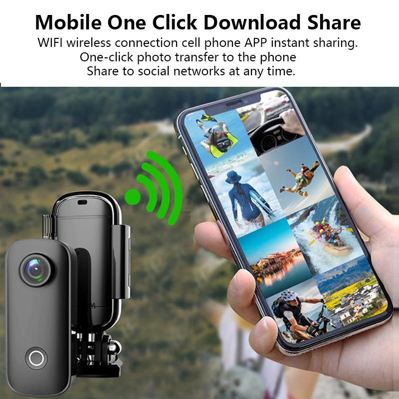 Máy ảnh SJCAM C100Action Thumb 1080p30/2K30fps H.265 12MP 2.4G WiFi 30M Vlog Vlog Vlog Vlog quay Vlog quay phim DV Camcorder