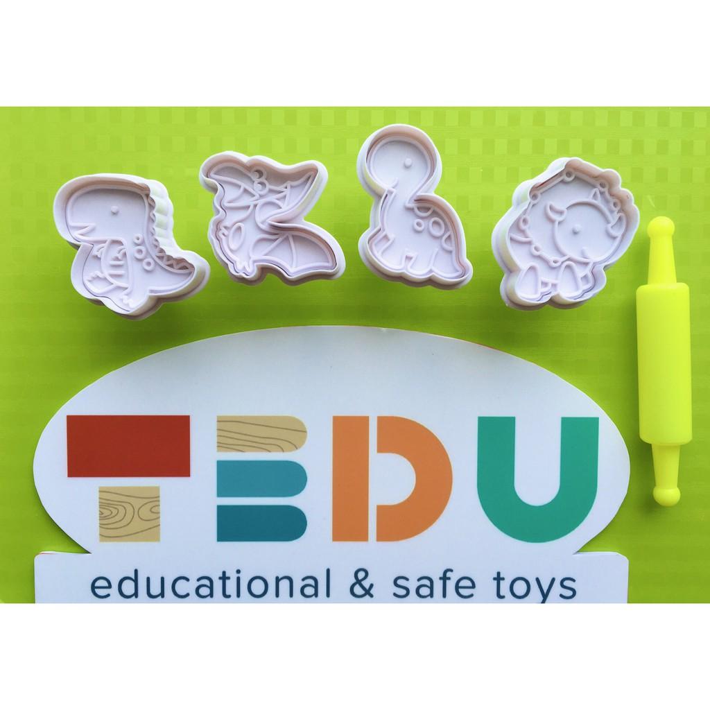 BỘ KHUÔN KHỦNG LONG CỔ LÙN CHƠI BỘT NẶN ĐẤT NẶN AN TOÀN TEDU