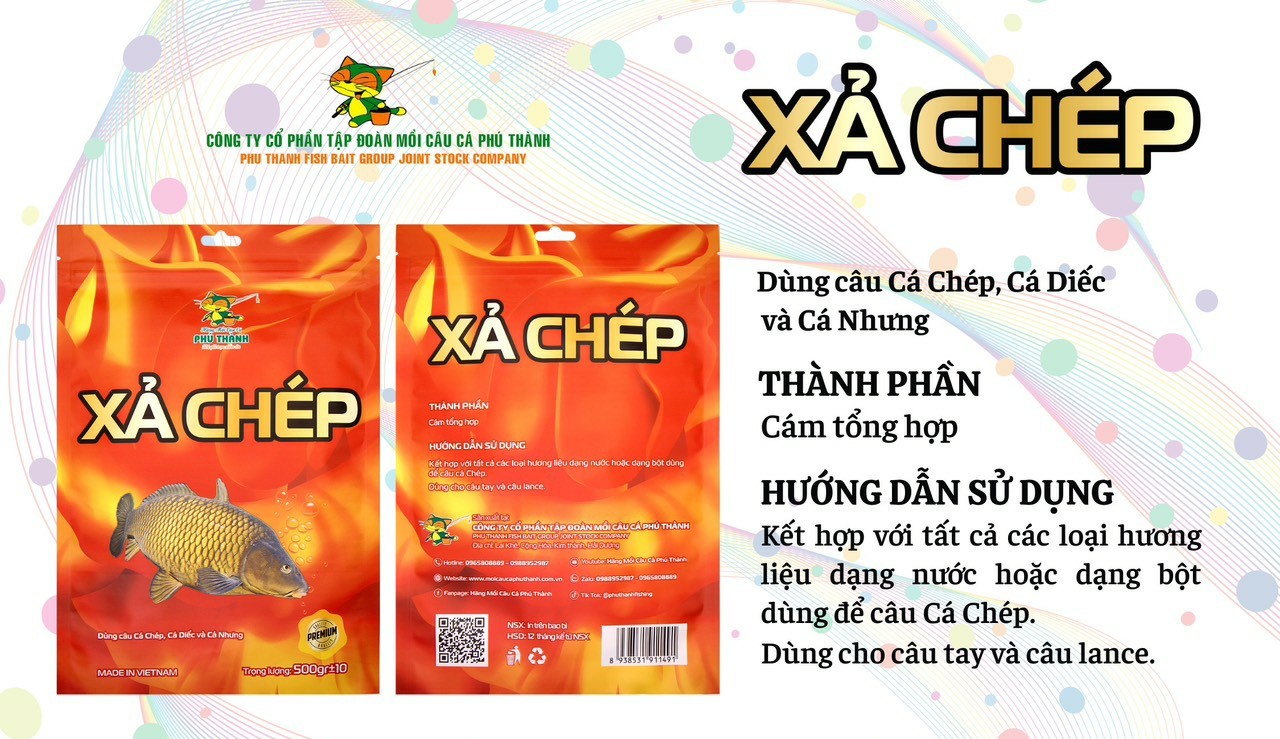 Xả chép. Hãng mồi câu cá Phú Thành