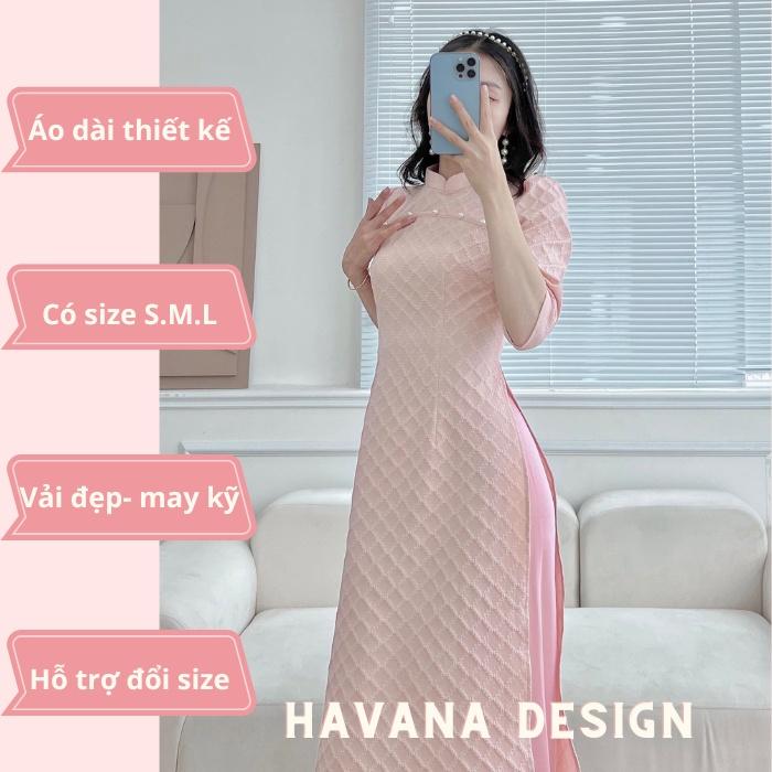 Set áo dài cách tân nữ, hàng đẹp có size, áo dài nữ đẹp chất taffta xốp tay phồng, phom xinh, dáng chuẩn