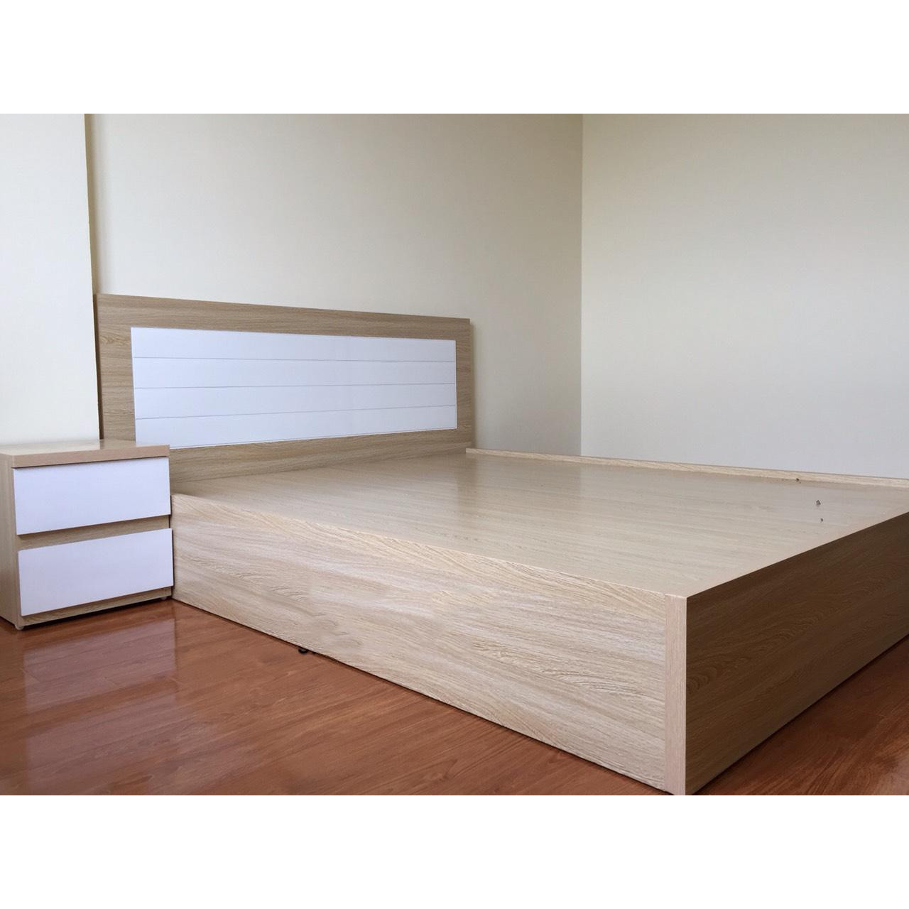 Giường ngủ gỗ MDF cải trắng