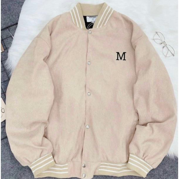 Áo khoác nữ cardigan thun nỉ ngoại in logo chử M đơn giản dễ thương,Áo khoác cardigan nỉ ngoại ulzzang nam nữ