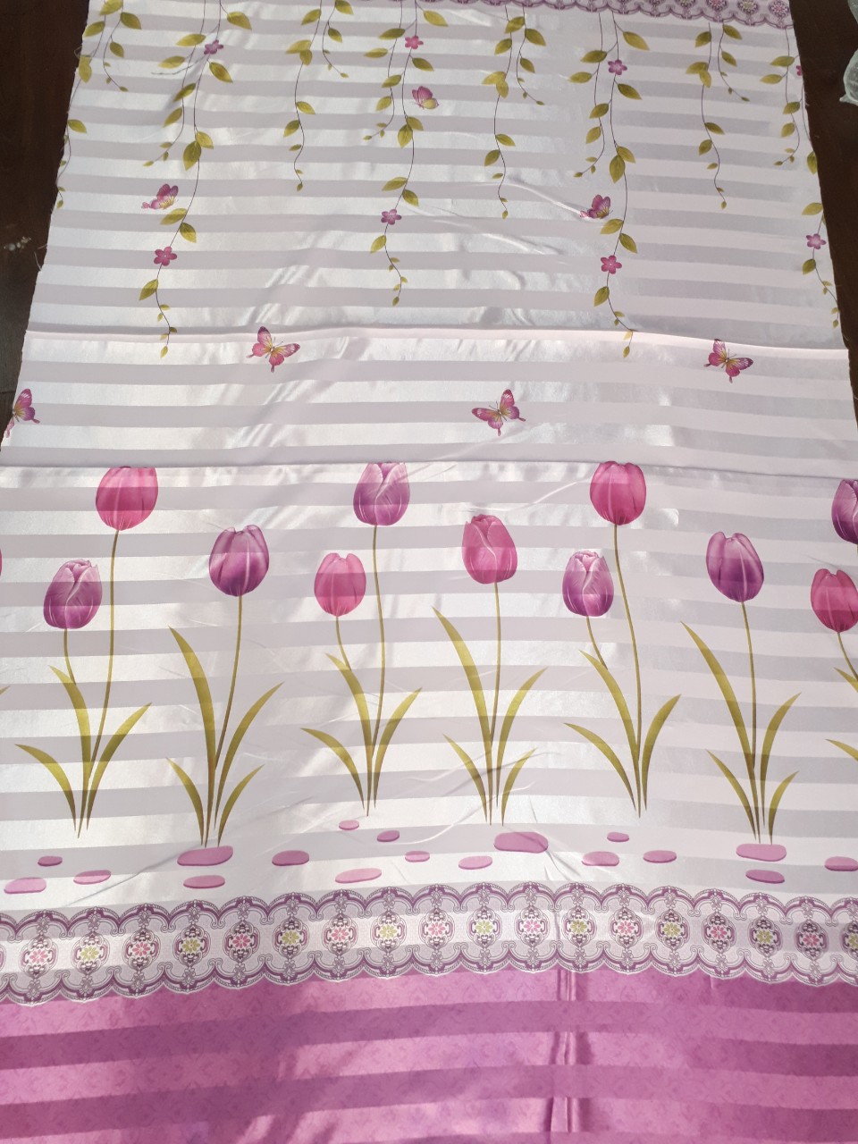 RÈM CỬA HOA TULIP HỒNG SIZE 1M NGANG X 2M CAO ( 1 TẤM )