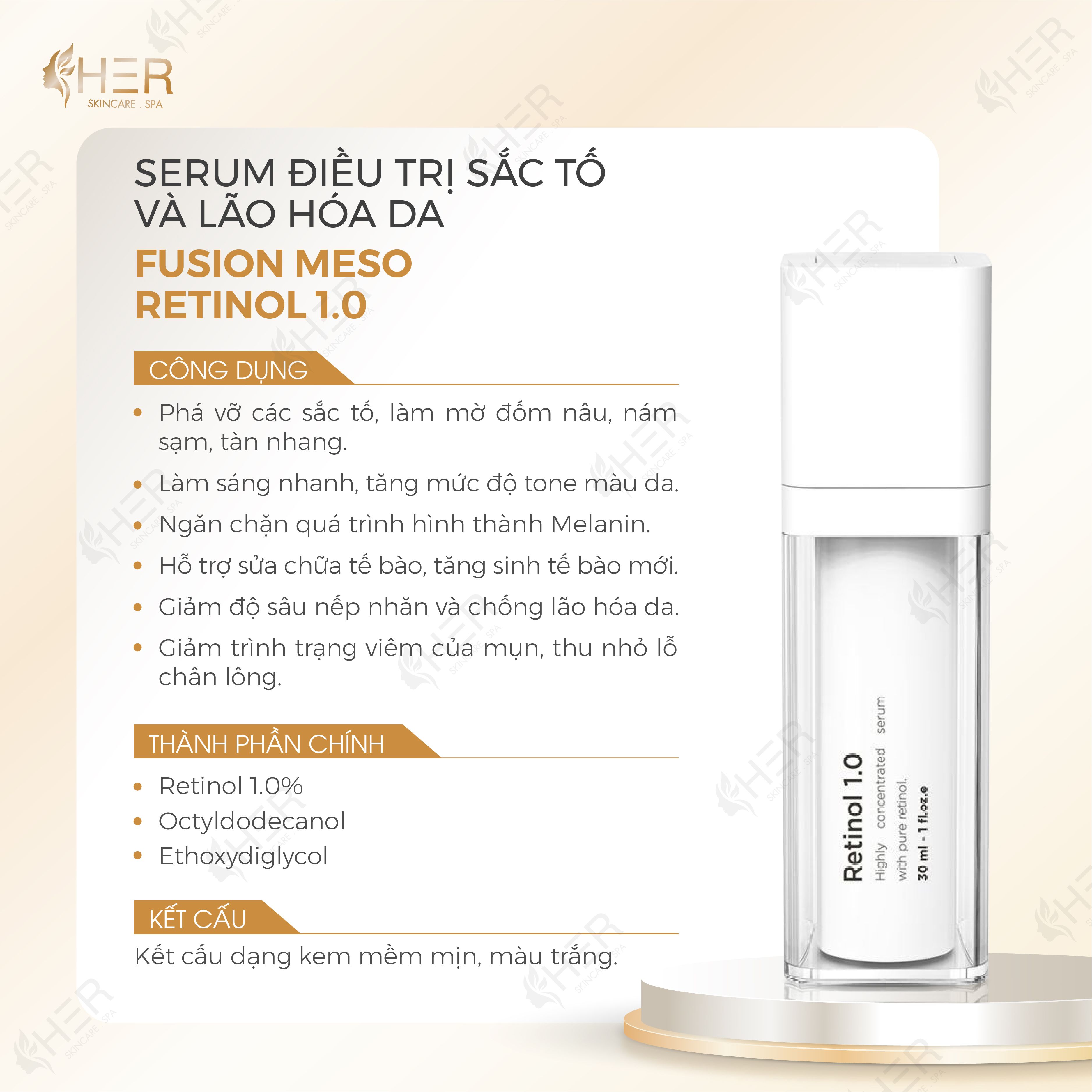 Kem Trẻ Hóa Da Giảm Nám Fusion Retinol 1.0 30ml