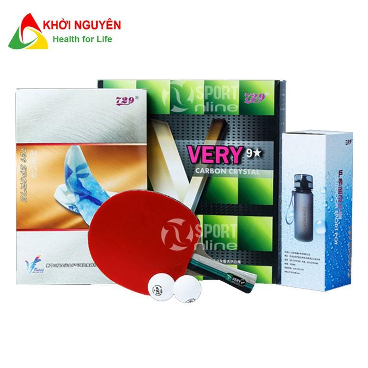 Vợt bóng bàn 729 Very 9 sao cao cấp + Túi đựng vợt + Bình nước