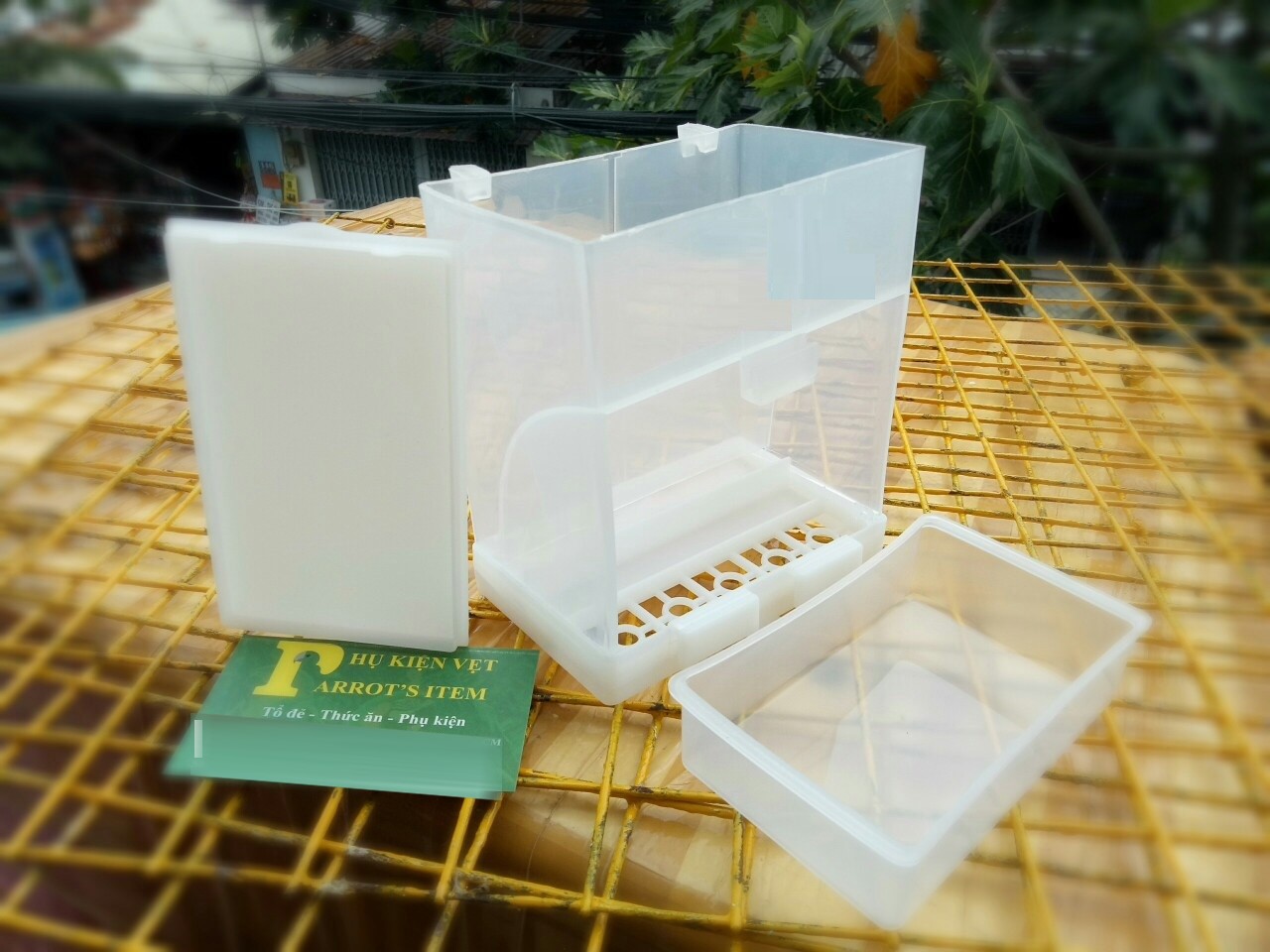 KHAY ĂN TỰ ĐỘNG CHỐNG VẢY nhập khẩu CHO FINCH,7 MÀU, YẾN PHỤNG, LB
