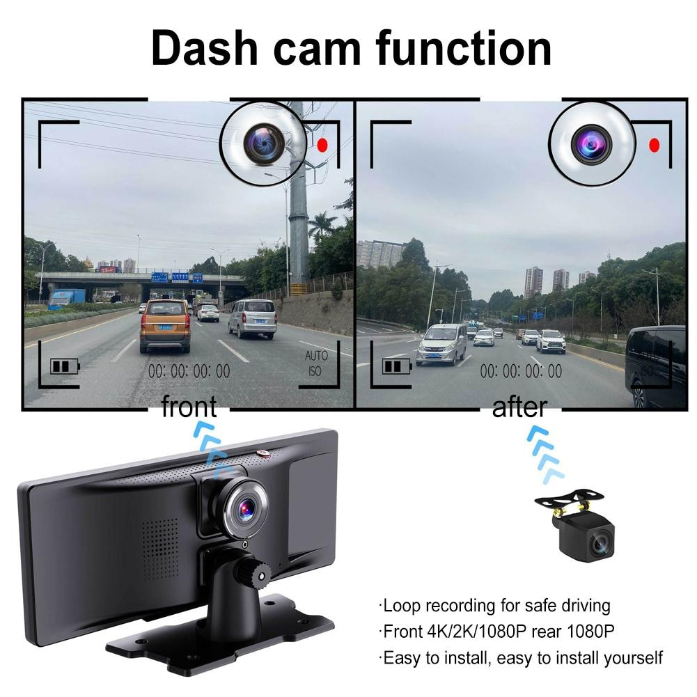 Dash Cam Camera Wifi & Android Auto 4K Dẫn Đường GPS 10.26" màn hình cảm ứng (Có ảnh thực tế)