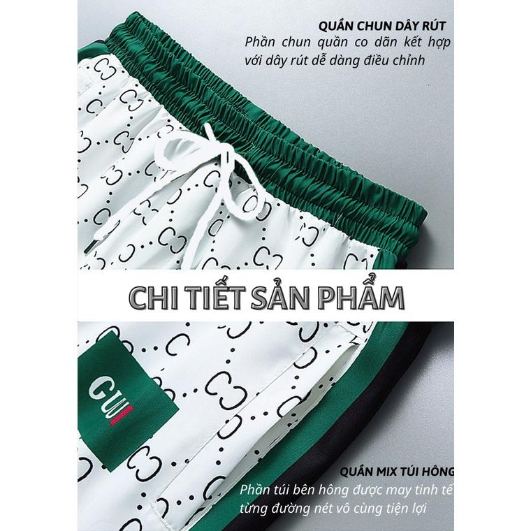 Quần short đùi nam cao cấp TC với thiết kế họa tiết cùng logo chữ hợp thời trang, trẻ trung, năng động - K028