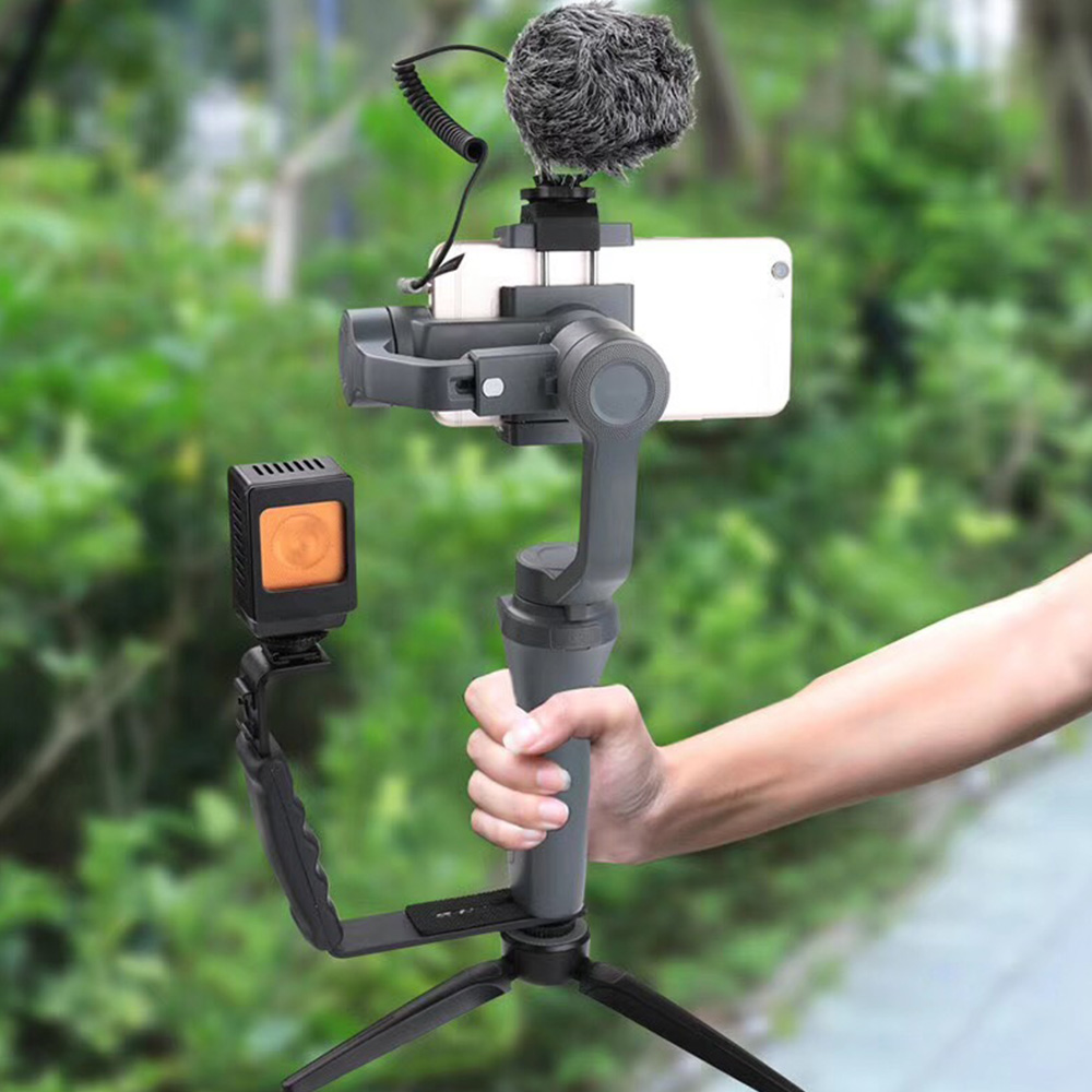 Giá đỡ Gimbal mở rộng hình chữ L cầm tay với 2 đế gắn Thay thế phụ kiện cho DJI OSMO Mobile