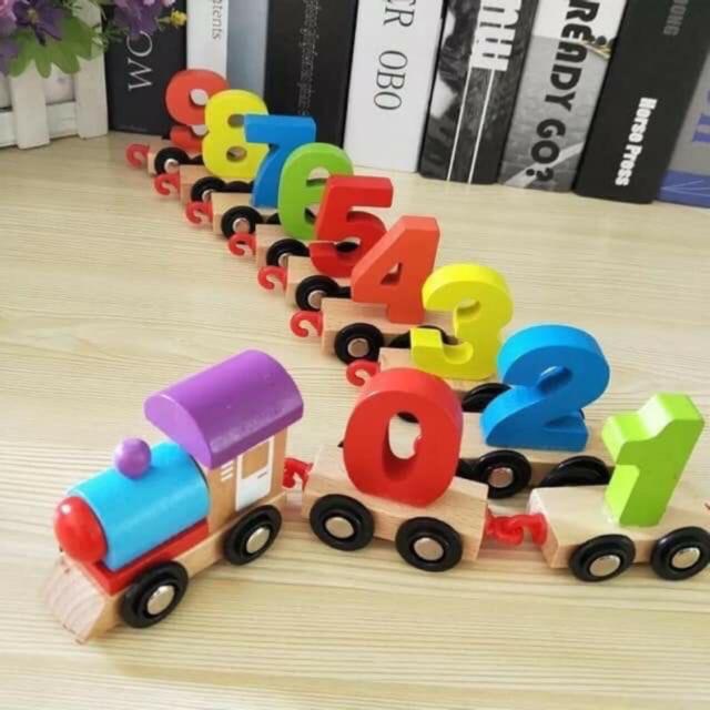 ĐOÀN TÀU SỐ HỌC NHIỀU MÀU SẮC- ĐỒ CHƠI GỖ TRÍ TUỆ CHO BÉ