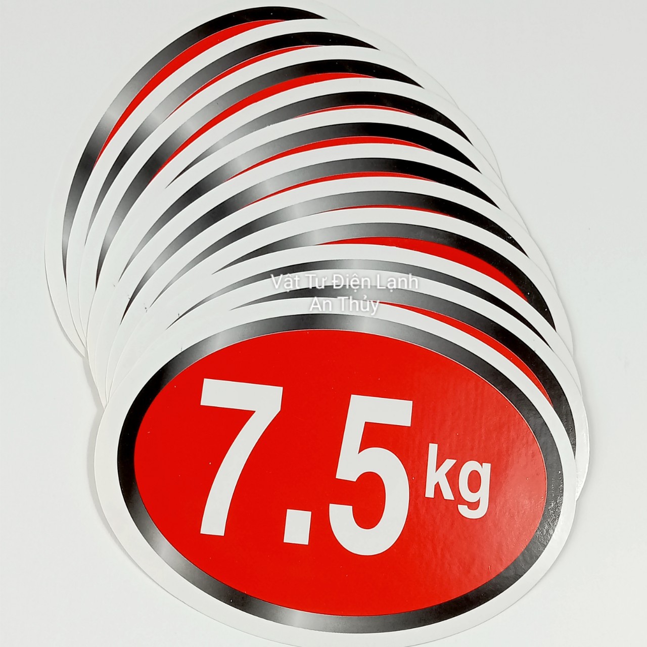 Combo 10 tem 7.5kg dán máy giặt - Tem KG máy giặt - Tem số máy giặt - Tem trang trí máy giặt - Tem trọng lượng máy giặt