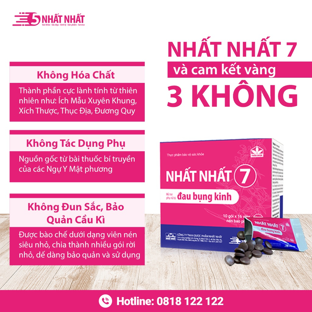 Viên Uống Nhất Nhất 7 - Giảm Đau Bụng Kinh, Điều Kinh Bổ Huyết -