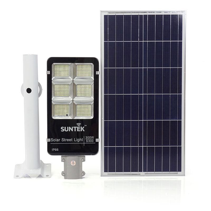 Đèn Đường Năng Lượng Mặt Trời SUNTEK LED Solar Street Light S300 300W - Chiếu sáng liên tục 16 giờ | Tuổi thọ 6-7 năm | Chống Nước/Bụi/Sét | Tự động Bật/Tắt | Điều khiển Từ xa - Hàng Chính Hãng - Bảo hành 24 tháng