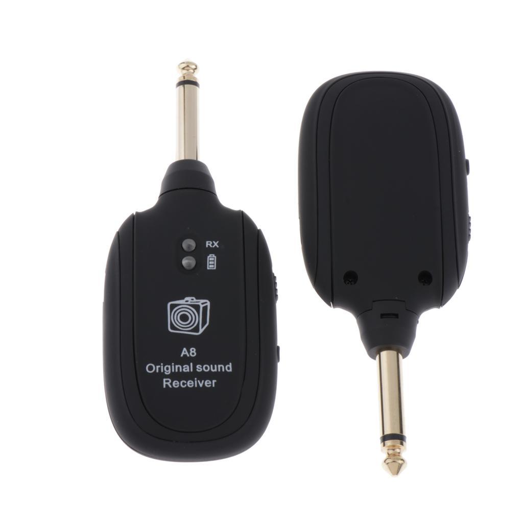 UHF Wireless Guitar System, Guitar Audio Transmitter Receiver Set for Electric Guitar Bass Violin
