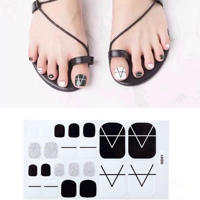 Set dán móng chân nails dán nghệ thuật nhiều màu - có ngay bộ móng đẹp trong 5 phút