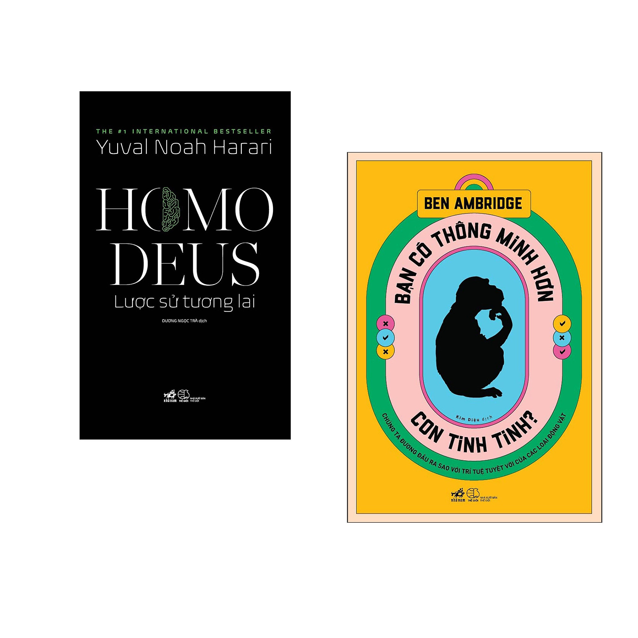 Combo 2 cuốn sách: Homo Deus lược sử tương lai + Bạn có thông minh hơn con tinh tinh