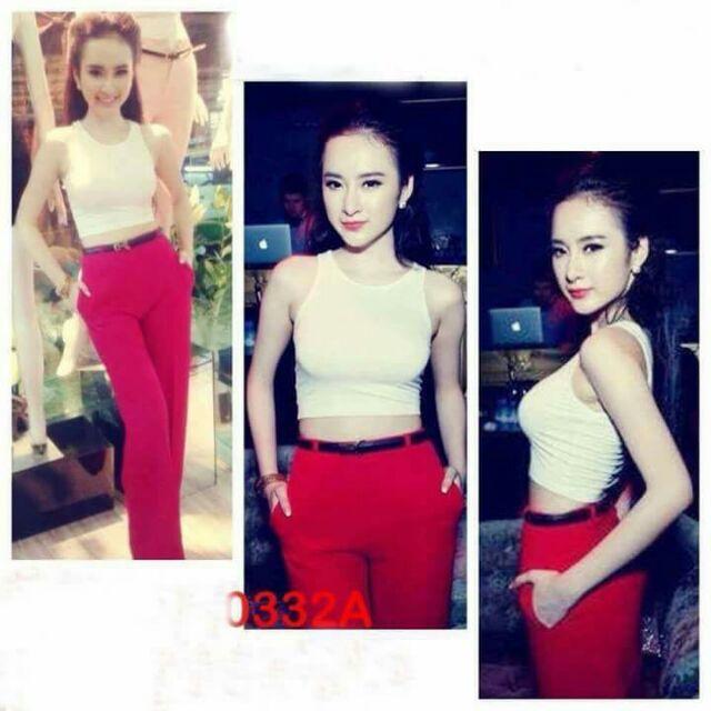 Sét áo croptop quần ống suông