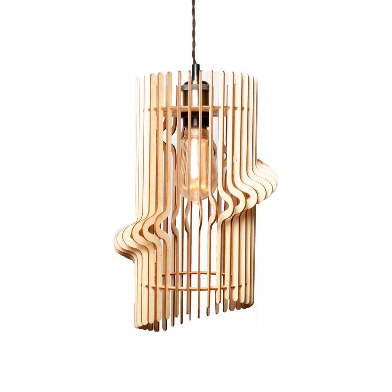 Đèn gỗ thả trần CAO CẤP hiện đại sang trọng 13x30cm chất liệu gỗ trang trí cho phòng khách nhà căn hộ decor nhà quán cafe