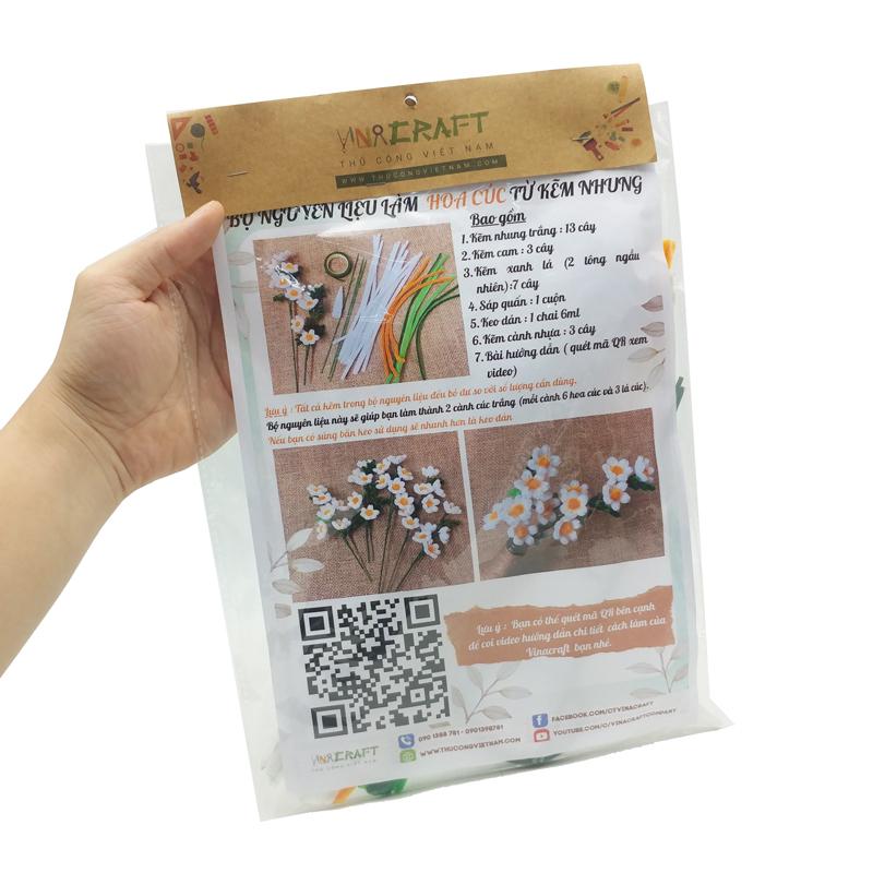 Bộ Nguyên Liệu Làm Hoa Cúc Từ Kẽm Nhung - Vinacraft