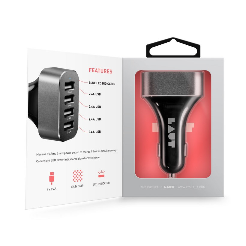 Củ sạc USB Car Charger LAUT Powerdash 9.6 - Hàng chính hãng